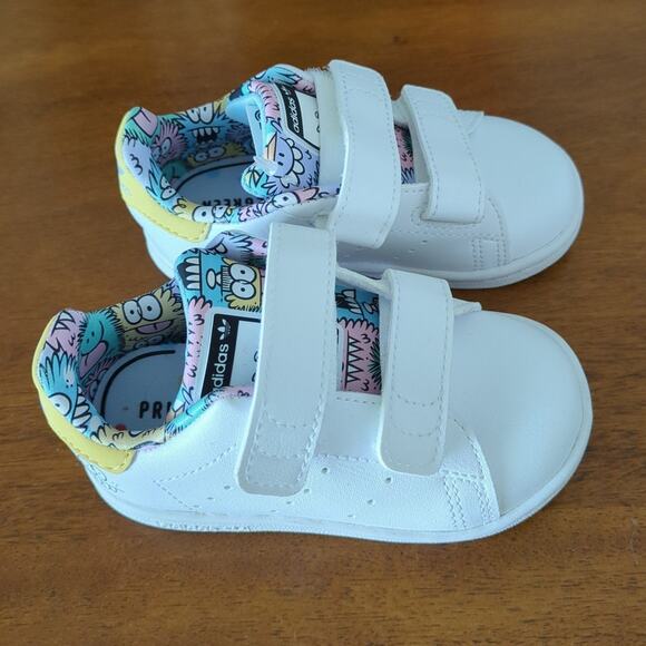 Kevin Lyons X Adidas Stan Smith CF J Playful Artwork Kids  adidas Kevin Lyons x Stan Smith I \'Playful Artwork\' toddler shoes 5.5